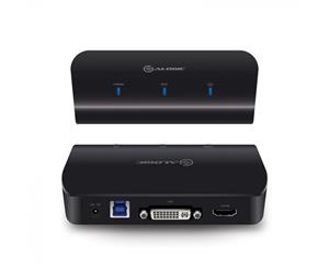 Alogic Vorva Multi Display Adapter USB3.0 Male to HDMI DVI/VGA Female Dual Output - Black