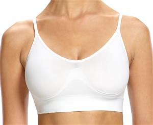 Ambra Women's Seamless Singles Adjustable Shaper Bra - White