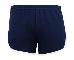 American Apparel Womens/Ladies Cotton Casual/Sports Shorts (Navy / White) - RW4012