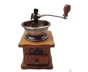 Antique Coffee Grinder Mill Manual Hand Made Wooden Bean Grind Classic Retro New