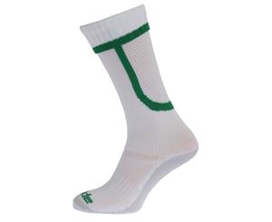 Apto Childrens/Kids Ergo Football Socks (White/Green) - K364