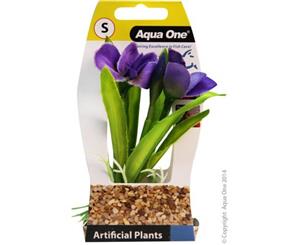 Aqua One Plastic Plant - Violet with Log - Small