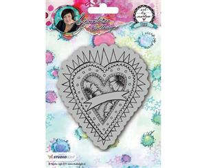 Art By Marlene 2.0 Hearts Cling Stamp -Sunny Heart with flowers (BM23)