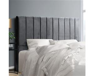 Artiss KING Size Bed Head Headboard Bedhead Velvet Frame Base SALA Grey