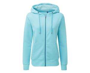 Asquith & Fox Womens/Ladies Zip-Through Organic Hoodie (Bright Ocean) - RW7147