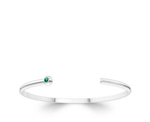 BIXLER Fine Emerald Cuff Bracelet For Women In Sterling Silver - Sterling Silver