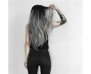 Black Grey Ombre Hair Clip-In Hair Extension 5 Clips Blond Mermaid