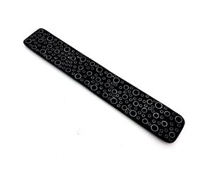 Black Stone Flat Ash Catcher - Circle Print - Incense Stick Holder