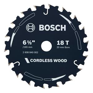 Bosch 165mm 18T TCT Circular Saw Blade for Wood Cutting - CORDLESS