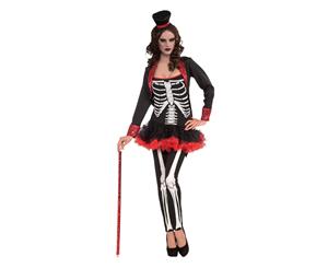 Bristol Novelty Womens/Ladies Mrs Bone Jangles Halloween Costume (Black/White/Red) - BN1732