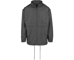 Build Your Brand Mens Nylon Windbreaker Jacket (Black) - RW6483