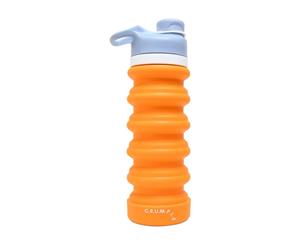 CRUMPLE Tibetan Sunset Collapsible Reusable Water/Smoothie Drink Bottle 550ml Burnt Orange & Grey