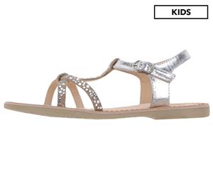 Carlo Pignatelli Girls' Two Tone Rhinestone Sandals - Silver