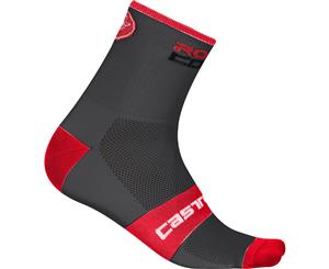 Castelli Rosso Corsa 6 Bike Socks Anthracite/Red 2019