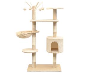 Cat Tree 96x35x125cm Beige Scratching Post Scratcher Pole Gym House