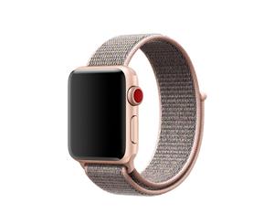 Catzon Watch Band Nylon Sport Loop Fastener Adjustable Closure Wrist Strap iwatch Series 1/2 /3/4 Pink Sand