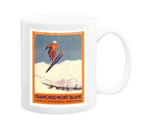 Chamonix Mont Blanc Travel Poster Mug - 11 Fluid Oz