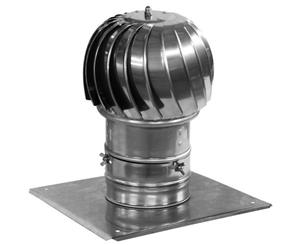 Chimney Flue Cowl Stainless Steel Spinning Ventilation Cowl 250mm diameter with additional roof plate