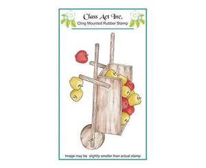 Class Act Cling Mounted Rubber Stamp - Apple Cart