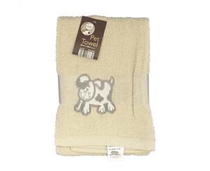 Country Club Pet Towel 60x120cm Cream Dog