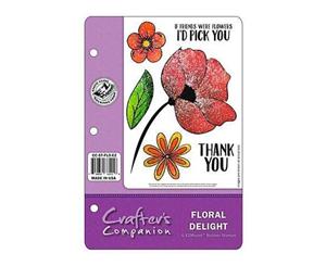 Crafter's Companion Ezmount Cling Set 5.5 Inch X8.5 Inch Floral Delight