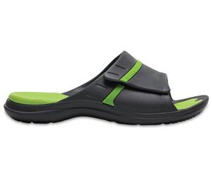 Crocs Mens MODI Sport Slide - Graphite/Volt Green