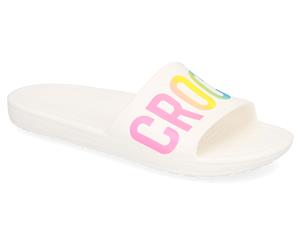 Crocs Women's Sloane Logo Mania Slides - White