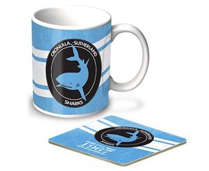 Cronulla Sharks NRL Heritage Design Coffee Mug and Coaster Gift Set