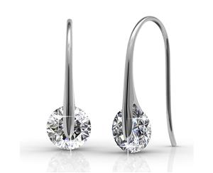 Crystal Earrings Embellished with Swarovski crystals-White Gold/Clear