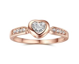 Crystala's Bezel Setting Heart Ring - 0.5 Carat - Rose Gold Plated