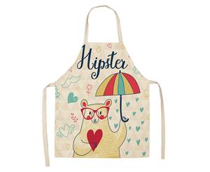 Cute Printed Bear Home Kitchen Apron