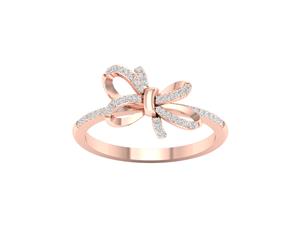 De Couer 9KT Rose Gold Diamond Knot Ring (1/8CT TDW H-I Color I2 Clarity)