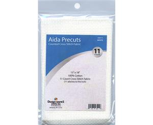 Design Works Gold Quality Aida 11 Count 15 inchX18 inch - White