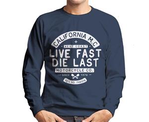 Divide & Conquer Live Fast Die Last Men's Sweatshirt - Navy Blue