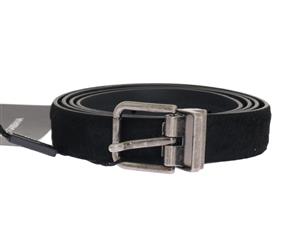 Dolce & Gabbana Black Pony Fur Leather Belt