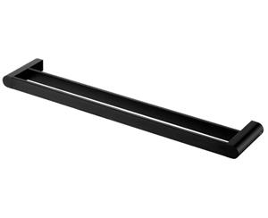 Double Towel Bath Bar Hanger Wall Mounted Bathroom Black Powder Coated Zamak