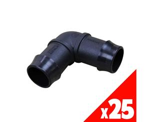 ELBOW 25mm Low Density Poly Fittings Garden Water Irrigation 44875 BAG of 25