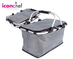 Easy Insulated Collapsible Shopping Carrier - Hounds Tooth