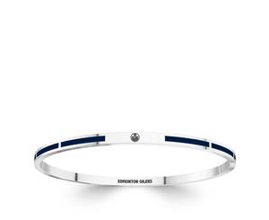 Edmonton Oilers Bangle Bracelet For Women In Sterling Silver Design by BIXLER - Sterling Silver