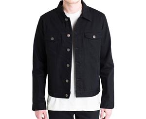 Embellish Phantom Denim Jacket in Black - Black