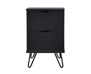 Flex bedside table with drawers black