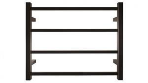 Forme Black Satin Round 4 Bar Heated Towel Rail