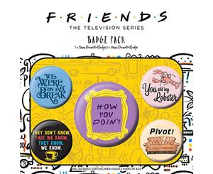 Friends Button Badges (Pack Of 5) (Multicoloured) - TA3943