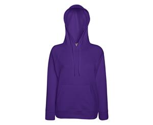 Fruit Of The Loom Ladies Fitted Lightweight Hooded Sweatshirt / Hoodie (240 Gsm) (Purple) - BC2657