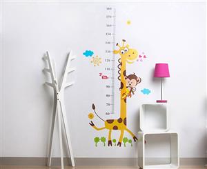 Giraffe & Monkey Height Chart Wall Decal/Sticker