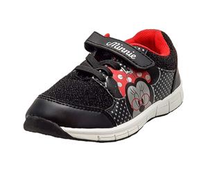 Girls Minnie Mouse Trainers - Black and Red