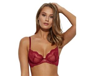 Gossard 7725 Superboost Lace Ruby Red Non-Padded Underwired Plunge Bra