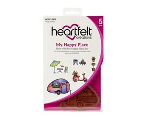 Heartfelt Creations Cling Rubber Stamp Set - My Happy Place .5in To 3in