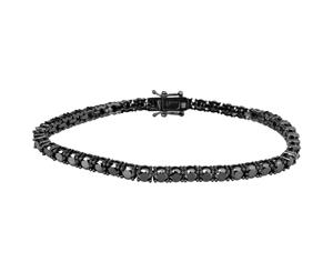 Iced Out Bling High Quality Bracelet - FULL BLACK 1 ROW 4mm - Black