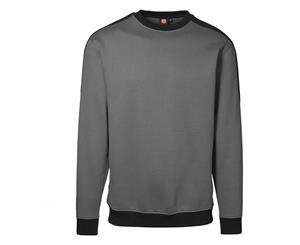 Id Mens Pro Wear Contrast Regular Fitting Sweatshirt (Silver grey) - ID149